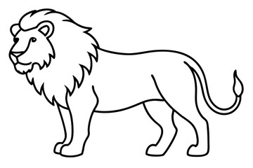 Single Stroke Lion Art Vector