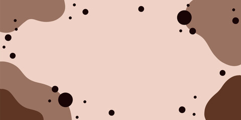 Abstract geometric banner with warm chocolate tones and smooth lines for a modern decor. Postcard and wallpaper in trendy colors