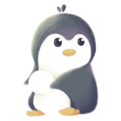 The Curious Little Penguin and Its Colorful Winter Adventure Illustration children book