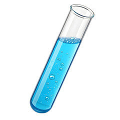 Blue liquid in a glass test tube science experiment lab research