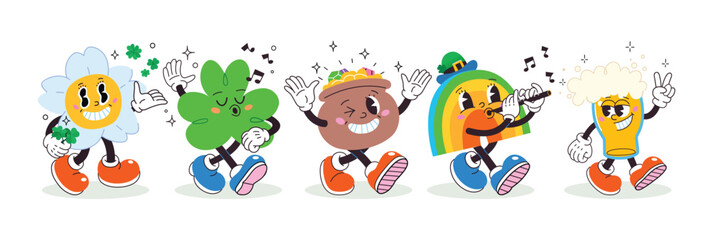 St Patrick day cartoon characters. Vector illustration