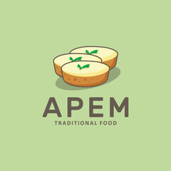 Indonesian Traditional Dessert Apem Cake Logo Design Vector