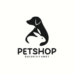 Obraz premium Dog And Rabbit Logo Design Template For Petshop