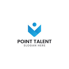 V logo, V point, Talent logo, usable vector template