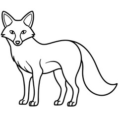 Obraz premium Single-Line Fox Vector Illustration