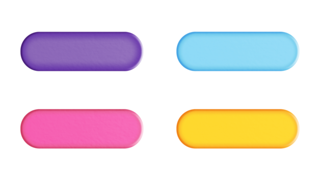 set of rectangle buttons, colorful, transparency