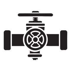 Obraz premium Detailed Silhouette Illustration of a Three-Way Valve