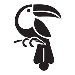 Simple Toucan Silhouette Illustration for Tropical Designs