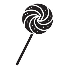 Silhouette of Swirl Lollipop Candy