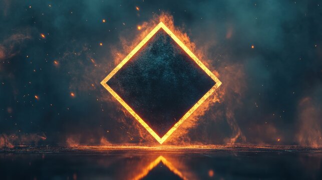 fiery diamond frame background