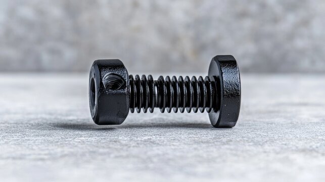Black lead screw on textured surface