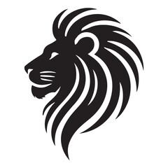Majestic Lion Head Silhouette Illustration for Animal Designs