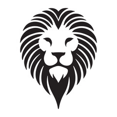 Silhouette of Majestic Lion Head