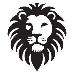 Majestic Lion Head Silhouette Vector Illustration