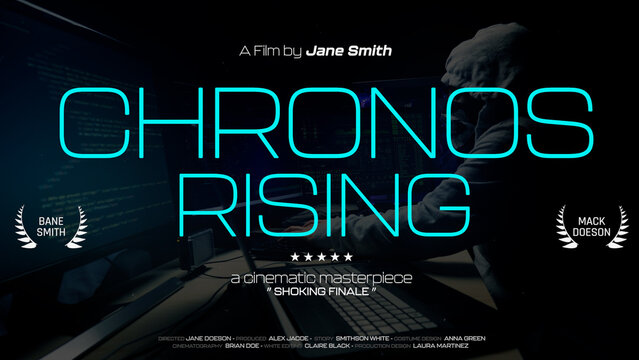Cinematic Film Title Card, Movie Poster Typography Overlay 300 , ( Wide - Square - Vertical )