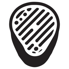 Grilled Steak Silhouette Illustration Design