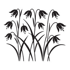 Silhouette Wildflower Cluster Illustration for Nature Designs 