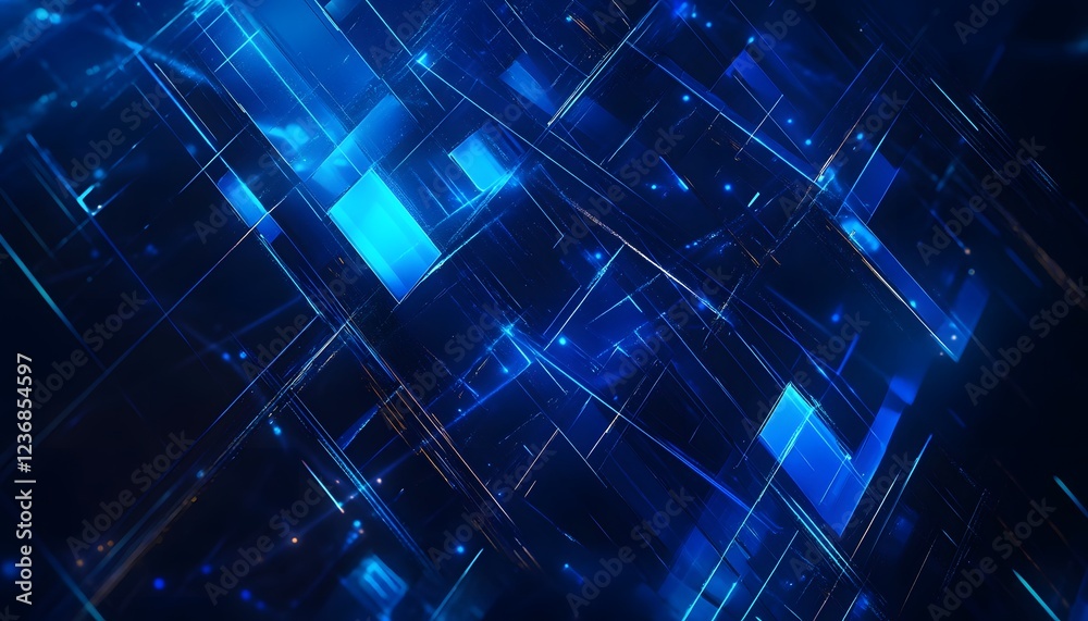 Canvas Prints abstract blue geometric digital network design