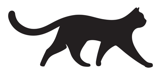 Walking Cat Silhouette Illustration
