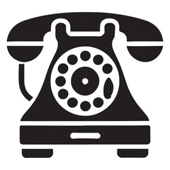 Vintage Rotary Phone Silhouette Illustration