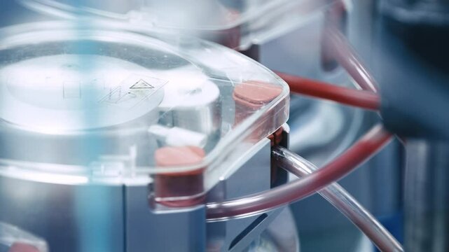 Bypass circulation unit in the operating room during heart surgery. Concept: advanced medical technologies ensuring safety and a successful outcome in complex procedures.