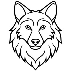 Single-Line Wolf Head Vector Art