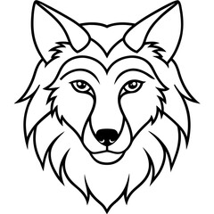 Single-Line Wolf Head Vector Art