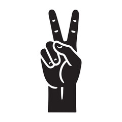 Silhouette of Hand Showing Peace Sign Gesture