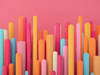 Colorful abstract design with vertical shapes.