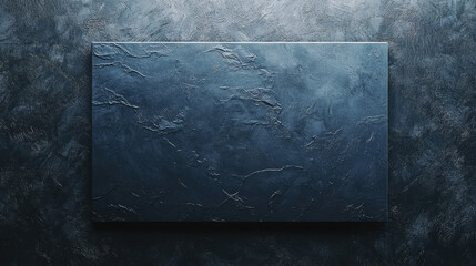 Minimalist dark stone slab against a textured background with moody lighting