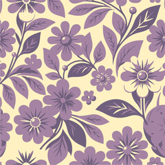 Seamless pattern with flowers and leaves. Hand drawn background. floral pattern for wallpaper or fabric. Flower rose. Botanic Tile.