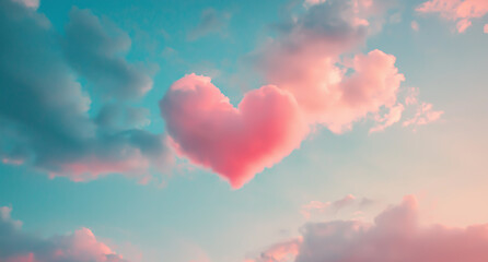 Fototapeta premium heart shaped clouds