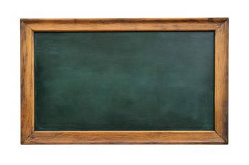 Blank blackboard with wooden frame, green chalk board 