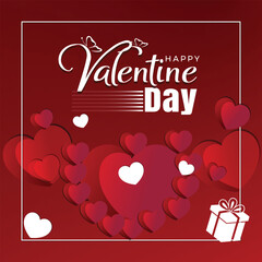 Happy valentine day banner with hearts made of plasticine. valentine day Social media post.
happy Valentine's Day Poster or banner with many hearts. vector illustration design. 50% offer banner.