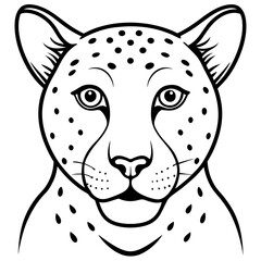 Sleek Cheetah Head Contour Vector Design