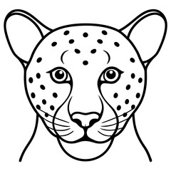 Sleek Cheetah Head Contour Vector Design