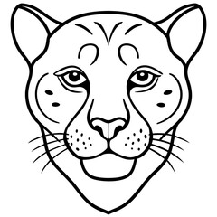 Sleek Cheetah Head Contour Vector Design