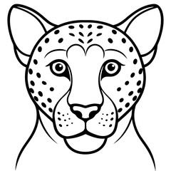 Sleek Cheetah Head Contour Vector Design