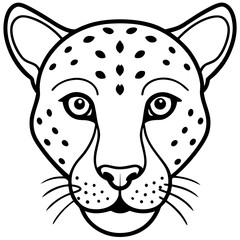 Sleek Cheetah Head Contour Vector Design