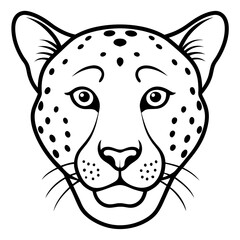 Sleek Cheetah Head Contour Vector Design
