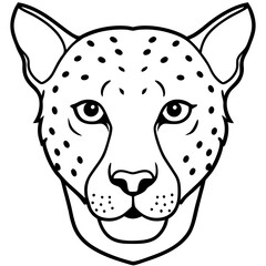 Sleek Cheetah Head Contour Vector Design
