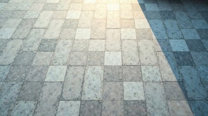 Fototapeta premium Sunlit Stone Pavement Texture A High-Resolution Image of a Patterned Outdoor Floor