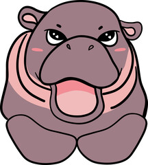 Fototapeta premium This cute moodang hippopotamus clipart is perfect for Valentine’s Day gifts, offering a playful and lovable design ideal for creating romantic greeting cards, decorations, and digital prints.