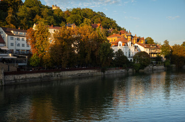 T&uuml;bingen Sonnenuntergang mit Fluss