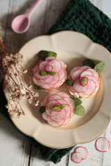 tartelettes au radis et au fromage frais