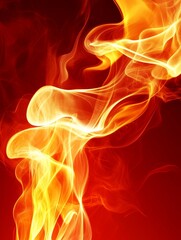 Fototapeta premium Abstract Fiery Smoke Swirls - Symbolizing passion, energy, power, intensity, and transformation; fiery orange and red smoke billows dynamically.
