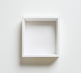 A blank white box mockup on an isolated background, showcasing its dimensions and the texture of paper for product packaging design or branding graphics. This image uses the focus stacking technique, 