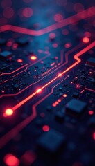 Abstract circuit board texture, glowing nodes , circuit, hardware