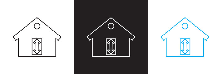 Minimum ceiling heights Symbol mark icon.  isolated on white and black background. vector illustration. EPS 10