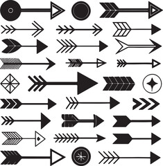 set of arrow icons collection of arrows and seamless pattern with leaves